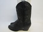 Dingo Womens 9.5 M Black Leather Studded Cowboy Western Boots