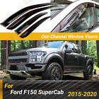 Fits Ford F150 Extended Cab 15-20 Window Visor Vent Shade Rain Guards Deflectors