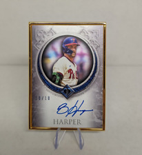 2023 TOPPS TRANSCENDENT GOLD FRAME BRYCE HARPER BLUE AUTO 10/10 PHILLIES BOOKEND