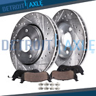 Front Drilled Rotors Brake Pads Kit for 1999 2000 2001 2002-06 Jeep TJ Wrangler (For: 2001 Jeep Cherokee Sport)