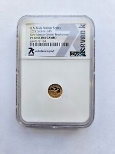 2021 New Mexico Greater Roadrunner Pure Gold Coin Ngc Pf70