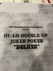 Hi Lo Joker Poker Video Arcade SMS Corporation Factory MANUAL