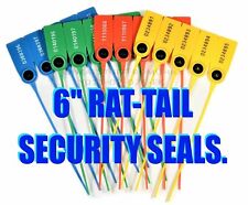 SECURITY SEALS 6” RAT-TAIL (PULL-TIGHT)  HIGHER-SECURITY, 50 SEALS, COLOR CHOICE