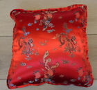 Oriental Cushion & Silk Satin Quilt Red Dragon Print