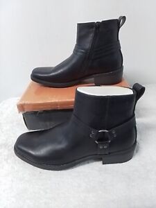 Men Size 12 - Memphis One Black Harness Motorcycle Ankle Boots