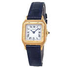 Cartier Santos Dumont 18k Yellow Gold Leather Manual White Ladies Watch W1505556