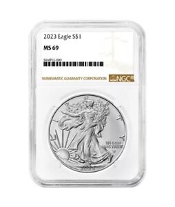 New 2023 $1 American Silver Eagle NGC MS69 Brown Label