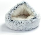 Donut Cat Dog Pet Bed Soft Plush Round Calming Sleeping Nest Kennel Washable New