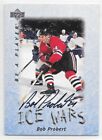 Bob Probert (D) 1996 Upper Deck Ice Wars Signed Card #S221 Blackhawks Red Wings