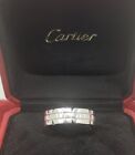 Cartier 18k Tank Francaise Ring Size 8.5 in White Gold with Cartier Packaging