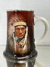 Vtg American Indian Chief Mug W.H. Tatler Decorating Co Mug Tankard 1949-1953