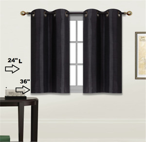 2 SHORT GROMMET PANELS WINDOW CURTAINS FOR ANY ROOM 24
