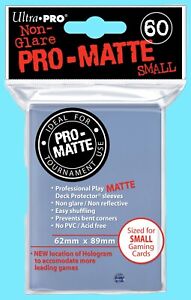 Ultra Pro 60 CLEAR PRO-MATTE Small Size Deck Protector NEW Card Sleeves ccg tcg