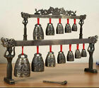Chinese Tibet Feng Shui Dragon Poem Brass Glockenspiel Chime-bells Serial Bells