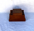 Vintage Wooden Smoking Tobacco 6 Pipe Rack Stand Holder Box Humidor