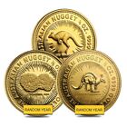 1/2 oz Australian Kangaroo/Nugget Gold Coin .9999 Fine Proof/BU (Random Year)
