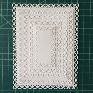 Laced Scallop Rectangle Frame Metal Cutting Dies Diy Scrapbooking Album Cards