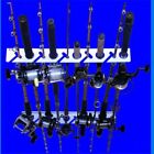 Fishing Pole Rod Holder 10 Reel Ceiling or Wall Mount in Garage for Storage