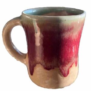 Dan Lasser Pottery | Red Tulip Design Mug 16 oz | Handmade | Large Handle