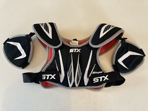 STX Stinger Lacrosse Shoulder Pads Size: Xtra Small- Black White Red