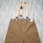 Wah Maker Trousers Mens 36 Brown Striped Straight Leg Made USA Button Fly
