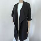 VINCE S Small Black Wool Cardigan Sweater Coat Open Front Jacket