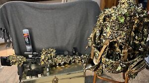 Used Novristch SSG96 Airsoft Sniper with Battle belt and Camouflage.