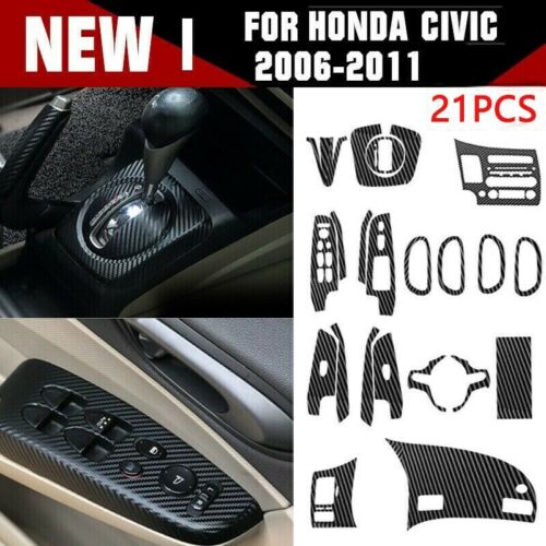 Car Interior Decals 1 Set 3D Carbon Fiber Accessories For Honda Civic 2006-2011 (For: 2009 Honda Civic)