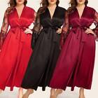 Plus Size Womens Sexy Lace Satin Sleepwear Nightdress Lingerie Robe Dress Gown