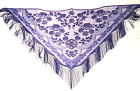 Victorian Style Lace Shawl Wrap Fringe 82in x 44in Lavender Wedding Prom