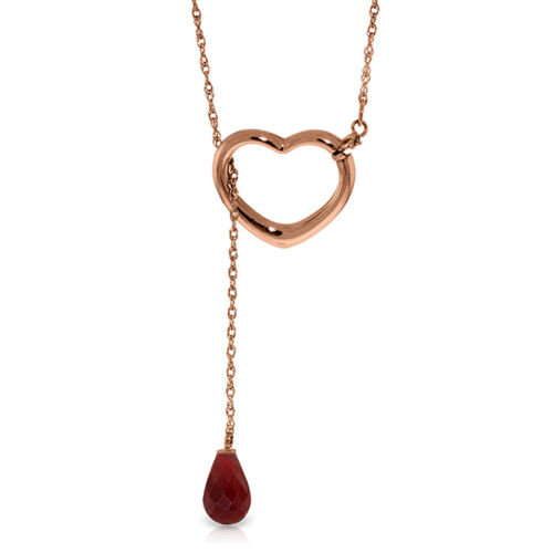 14K Solid Rose gold fine Heart Necklace 16-24