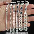 Guaranteed 925 Sterling Silver Charm Bracelet Double Link - All Widths & Lengths