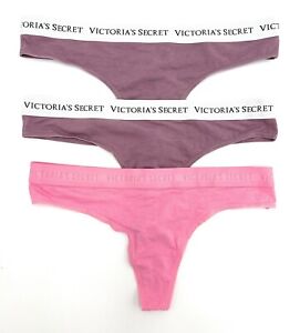 Victoria’s Secret Pink Panties Cotton Logo Band String Thong Lot Size XL New