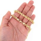 14K Yellow Gold Solid 1mm-10mm Rope Chain Diamond Cut Pendant Necklace 16