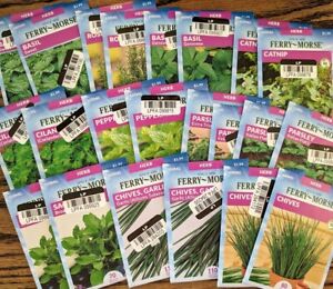 Big Lot of 22 Assorted Nice Herb Seeds, Ferry Morse 2023