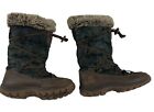 Timberland Snow Boots Women Waterproof Size 8 200g Promaloft Green Camo Fur