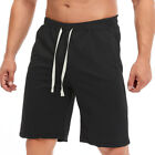 Mens Pockets Sports Summer Beach Hot Pants Bottoms Elastic Waist Solid Shorts