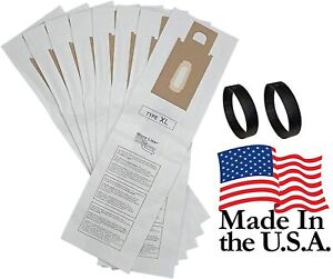 8 Allergen Bags for Oreck XL XL2 XL21Upright Vacuum Type CC + 2 Belts USA MADE
