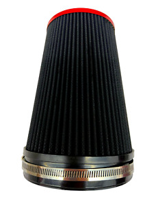 FREE SHIP USA - 6 inch inlet air filter cone Air Intake - Black filter/RED top