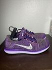 Nike Womens Free Rn Flyknit 831070-503 Purple Running Shoes Sneakers Size 8.5