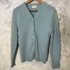 Vintage Maineliner Cardigan Sweater Small Blue Globe Knitwear Shetland Mohair B5