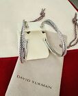 Ladies XL David Yurman 14K Gold & Sterling Diamond Crossover Hoop Earrings