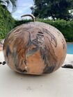 Large African Hand Carved and Signed Calabash Gourd  with Gorillas - “Link”