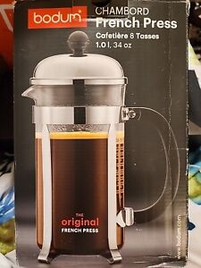 New ListingBodum Chambord French Press Coffee Maker, 1 Liter, 34 Ounce, 12 Cup, Chrome