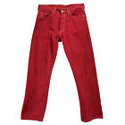 Vintage LEVIS 501 Straight Jeans Red 32 x 30 100% Cotton Made in Colombia