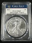2021 Type 2 Silver Eagle Early Issue Certified by PCGS-MS69