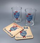 Old Style Beer Glass & Coasters Set / Vtg Tavern Advertising / Man Cave Home Bar