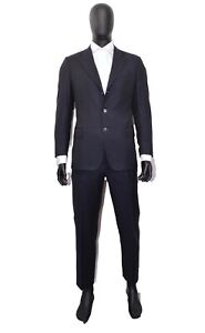RRP5200$ Men's ZILLI Suit 42US/UK 52IT Navy Blue Striped 100% Wool Luxury TOP