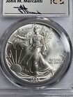 1986-S $1 Silver Eagle Struck @ San Francisco Mercanti Signed PCGS MS70