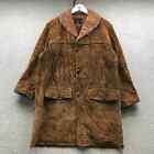 Vintage 60s 70s Wallachs Coat Alpaca Pile Corduroy Long Coat Men's Size 40 Brown